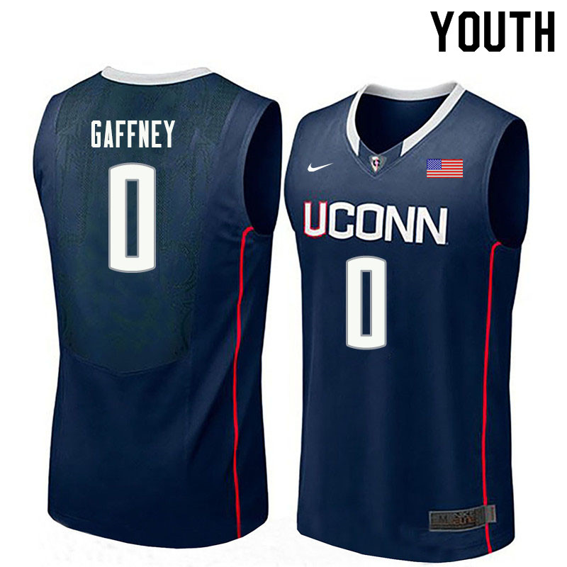 Youth #0 Jalen Gaffney Uconn Huskies College Basketball Jerseys Sale-Navy - Click Image to Close